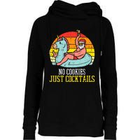 No Cookies Just Cocktails Santa Summer Christmas In July Xmas Womens Funnel Neck Pullover Hood