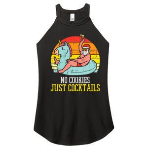 No Cookies Just Cocktails Santa Summer Christmas In July Xmas Women's Perfect Tri Rocker Tank