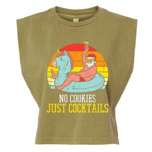 No Cookies Just Cocktails Santa Summer Christmas In July Xmas Garment-Dyed Women's Muscle Tee