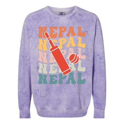 Nepal Cricket Jersey Colorblast Crewneck Sweatshirt