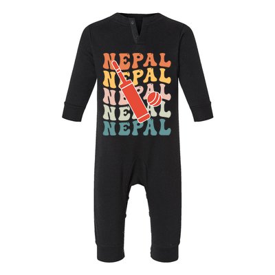 Nepal Cricket Jersey Infant Fleece One Piece