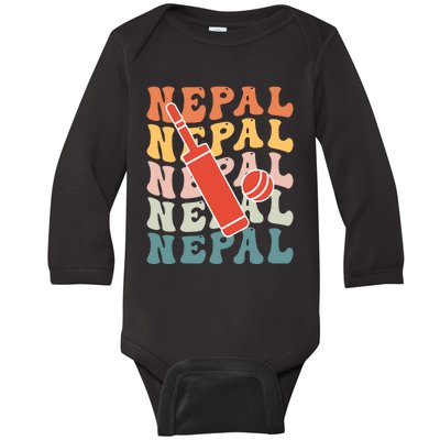 Nepal Cricket Jersey Baby Long Sleeve Bodysuit