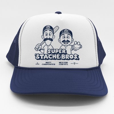 Nestor Cortes Jr. And Matt Carpenter Super Stache Legend Baseball Trucker Hat