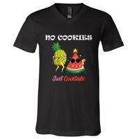 No Cookies Just Cocktails Summer Christmas In July V-Neck T-Shirt