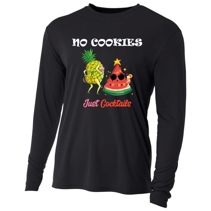 No Cookies Just Cocktails Summer Christmas In July Cooling Performance Long Sleeve Crew