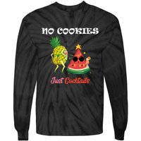 No Cookies Just Cocktails Summer Christmas In July Tie-Dye Long Sleeve Shirt