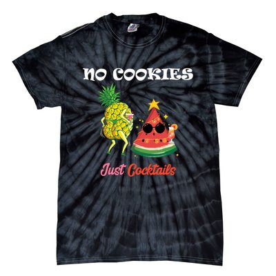 No Cookies Just Cocktails Summer Christmas In July Tie-Dye T-Shirt