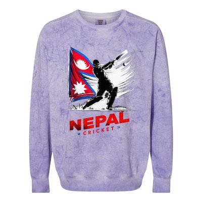 Nepal Cricket Jersey 2024 Cricket Flag Of Nepal Colorblast Crewneck Sweatshirt