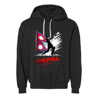 Nepal Cricket Jersey 2024 Cricket Flag Of Nepal Garment-Dyed Fleece Hoodie