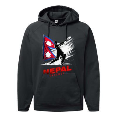 Nepal Cricket Jersey 2024 Cricket Flag Of Nepal Performance Fleece Hoodie