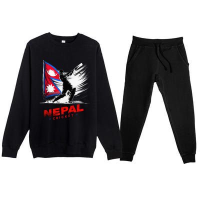 Nepal Cricket Jersey 2024 Cricket Flag Of Nepal Premium Crewneck Sweatsuit Set