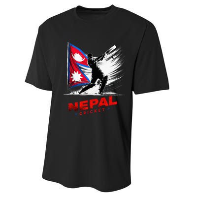 Nepal Cricket Jersey 2024 Cricket Flag Of Nepal Performance Sprint T-Shirt