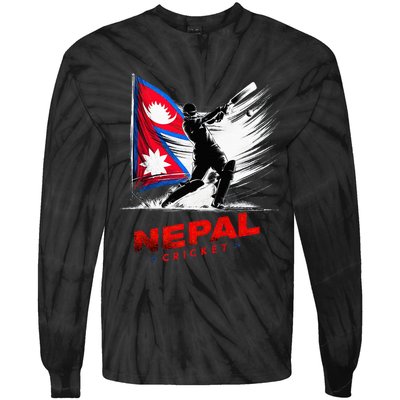 Nepal Cricket Jersey 2024 Cricket Flag Of Nepal Tie-Dye Long Sleeve Shirt