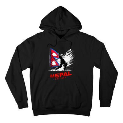 Nepal Cricket Jersey 2024 Cricket Flag Of Nepal Tall Hoodie