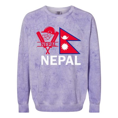 Nepal Cricket Jersey 2024 Team Flag Nepal Cricket Colorblast Crewneck Sweatshirt