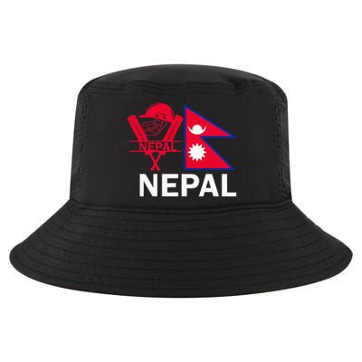 Nepal Cricket Jersey 2024 Team Flag Nepal Cricket Cool Comfort Performance Bucket Hat