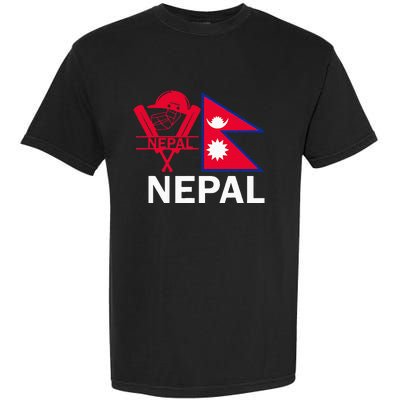 Nepal Cricket Jersey 2024 Team Flag Nepal Cricket Garment-Dyed Heavyweight T-Shirt