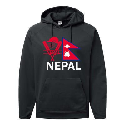 Nepal Cricket Jersey 2024 Team Flag Nepal Cricket Performance Fleece Hoodie