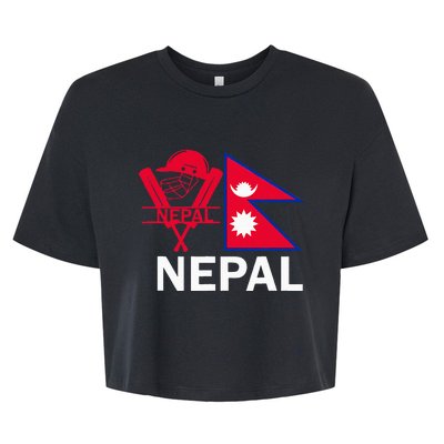 Nepal Cricket Jersey 2024 Team Flag Nepal Cricket Bella+Canvas Jersey Crop Tee