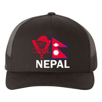 Nepal Cricket Jersey 2024 Team Flag Nepal Cricket Yupoong Adult 5-Panel Trucker Hat