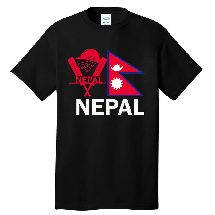 Nepal Cricket Jersey 2024 Team Flag Nepal Cricket Tall T-Shirt