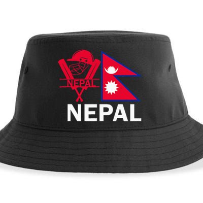 Nepal Cricket Jersey 2024 Team Flag Nepal Cricket Sustainable Bucket Hat