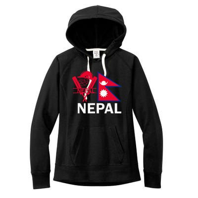 Nepal Cricket Jersey 2024 Team Flag Nepal Cricket Women's Fleece Hoodie