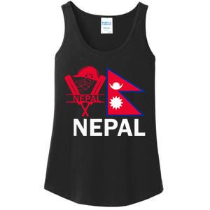 Nepal Cricket Jersey 2024 Team Flag Nepal Cricket Ladies Essential Tank