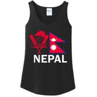 Nepal Cricket Jersey 2024 Team Flag Nepal Cricket Ladies Essential Tank