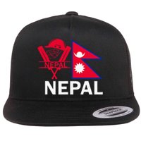 Nepal Cricket Jersey 2024 Team Flag Nepal Cricket Flat Bill Trucker Hat