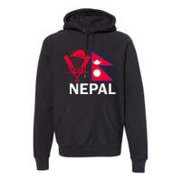 Nepal Cricket Jersey 2024 Team Flag Nepal Cricket Premium Hoodie