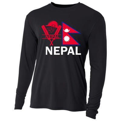 Nepal Cricket Jersey 2024 Team Flag Nepal Cricket Cooling Performance Long Sleeve Crew