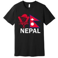 Nepal Cricket Jersey 2024 Team Flag Nepal Cricket Premium T-Shirt