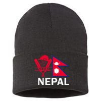 Nepal Cricket Jersey 2024 Team Flag Nepal Cricket Sustainable Knit Beanie