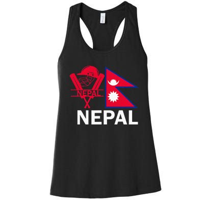 Nepal Cricket Jersey 2024 Team Flag Nepal Cricket Women's Racerback Tank