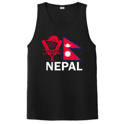 Nepal Cricket Jersey 2024 Team Flag Nepal Cricket PosiCharge Competitor Tank