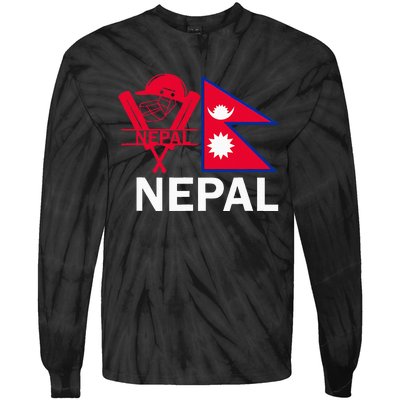 Nepal Cricket Jersey 2024 Team Flag Nepal Cricket Tie-Dye Long Sleeve Shirt