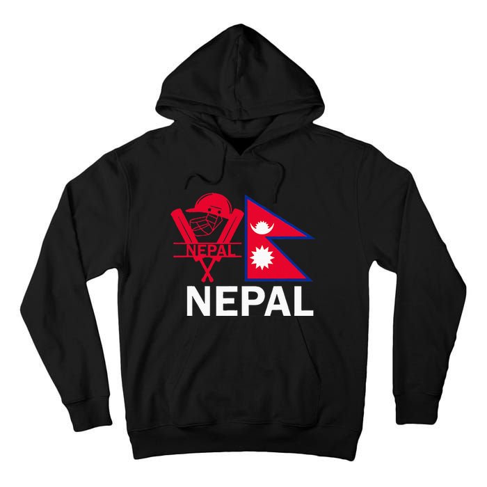 Nepal Cricket Jersey 2024 Team Flag Nepal Cricket Tall Hoodie