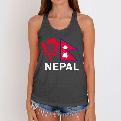 Nepal Cricket Jersey 2024 Team Flag Nepal Cricket Women's Knotted Racerback Tank