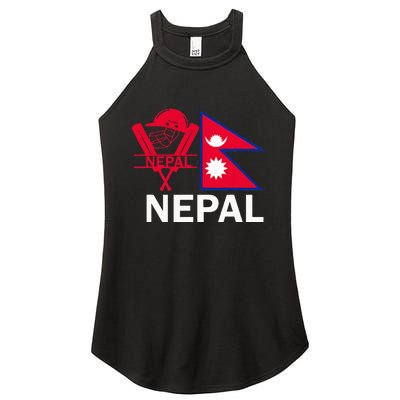 Nepal Cricket Jersey 2024 Team Flag Nepal Cricket Women's Perfect Tri Rocker Tank