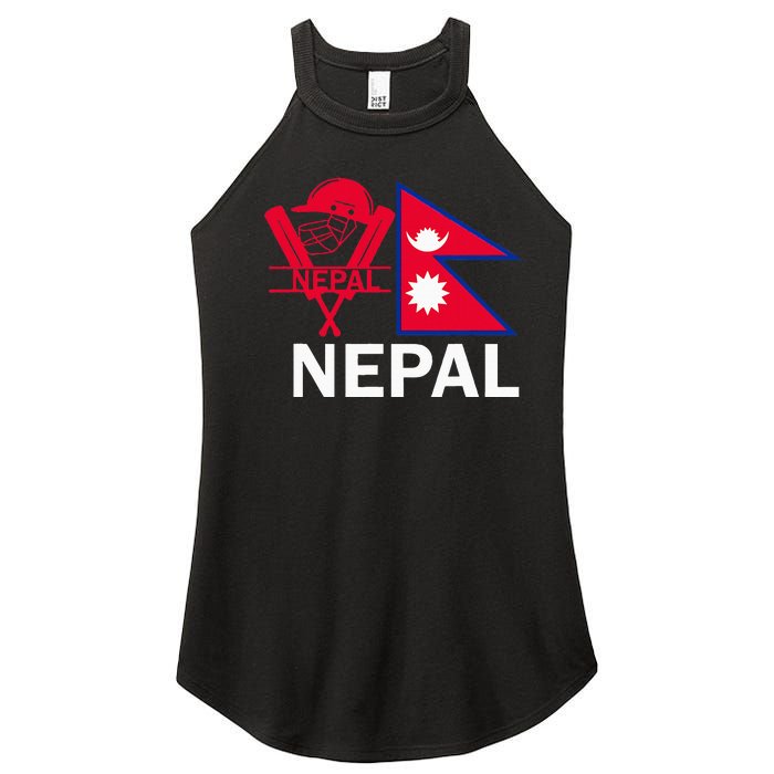 Nepal Cricket Jersey 2024 Team Flag Nepal Cricket Women's Perfect Tri Rocker Tank