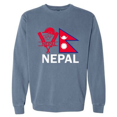 Nepal Cricket Jersey 2024 Team Flag Nepal Cricket Garment-Dyed Sweatshirt