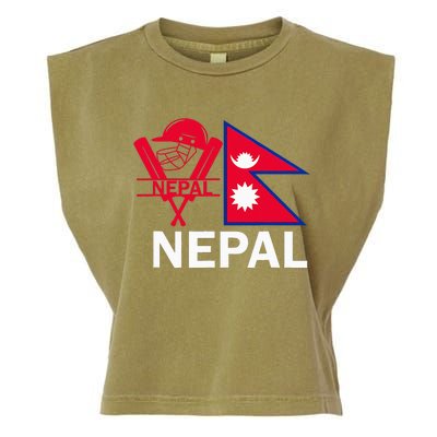 Nepal Cricket Jersey 2024 Team Flag Nepal Cricket Garment-Dyed Women's Muscle Tee