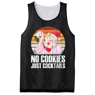 No Cookies Just Cocktails Funny Christmas In July Mesh Reversible Basketball Jersey Tank