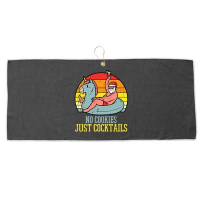 No Cookies Just Cocktails Funny Christmas In July Vintage Large Microfiber Waffle Golf Towel