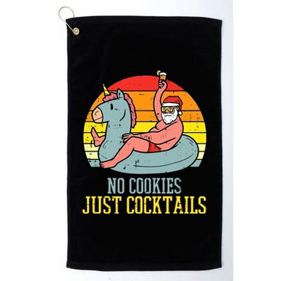 No Cookies Just Cocktails Funny Christmas In July Vintage Platinum Collection Golf Towel