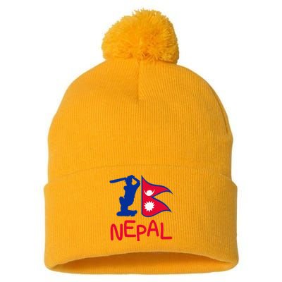 Nepal Cricket Jersey 2024 Cricket Flag Of Nepal Pom Pom 12in Knit Beanie