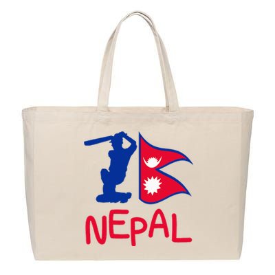 Nepal Cricket Jersey 2024 Cricket Flag Of Nepal Cotton Canvas Jumbo Tote