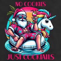 No Cookies Just Cocktails Funny Christmas In July Summer Tank Top 7 Panel Mesh Trucker Snapback Hat