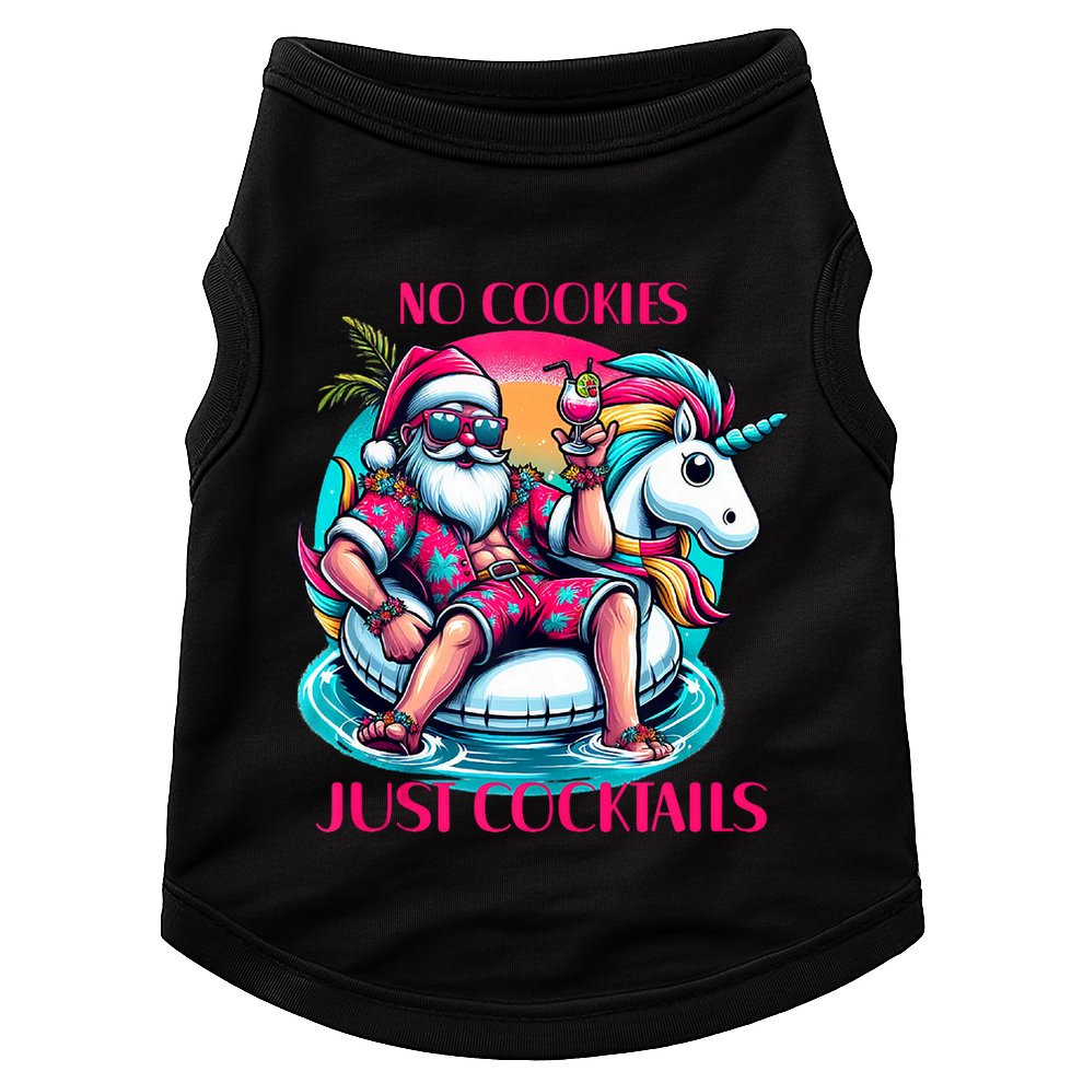 No Cookies Just Cocktails Funny Christmas In July Summer Tank Top Doggie Tank